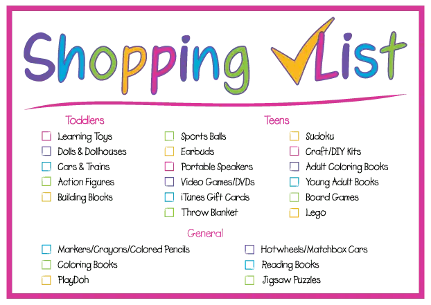 Shopping-List - Children's Cancer Recovery Foundation Shopping-List